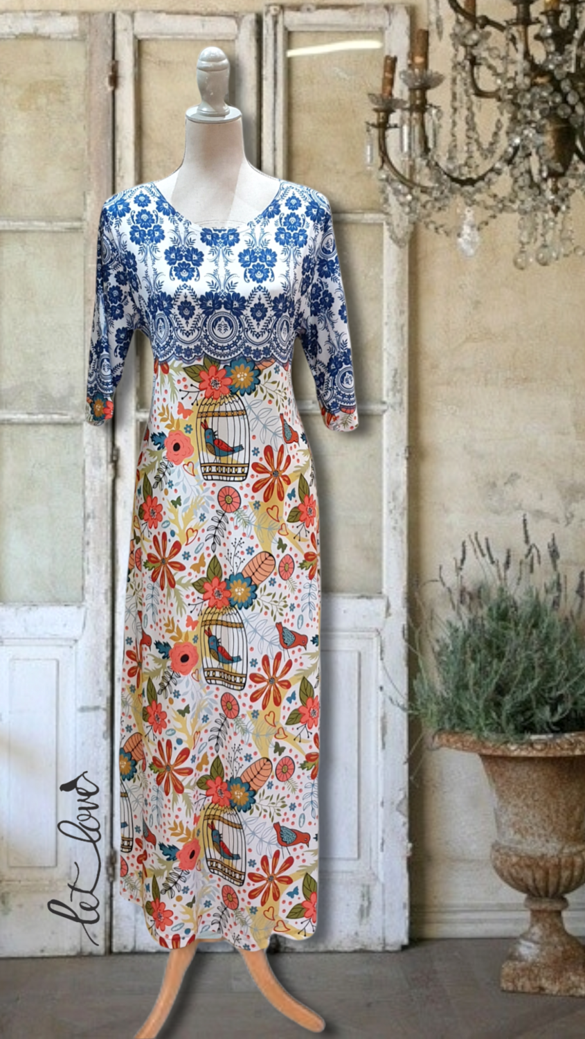 Ankle Length Dress with Sleeves