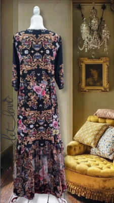 Ruffled Chiffon Hemline Dress