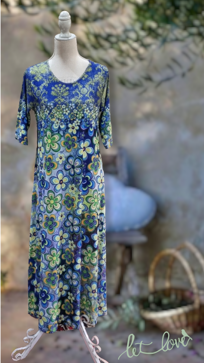 Ankle Length Dress with Sleeves