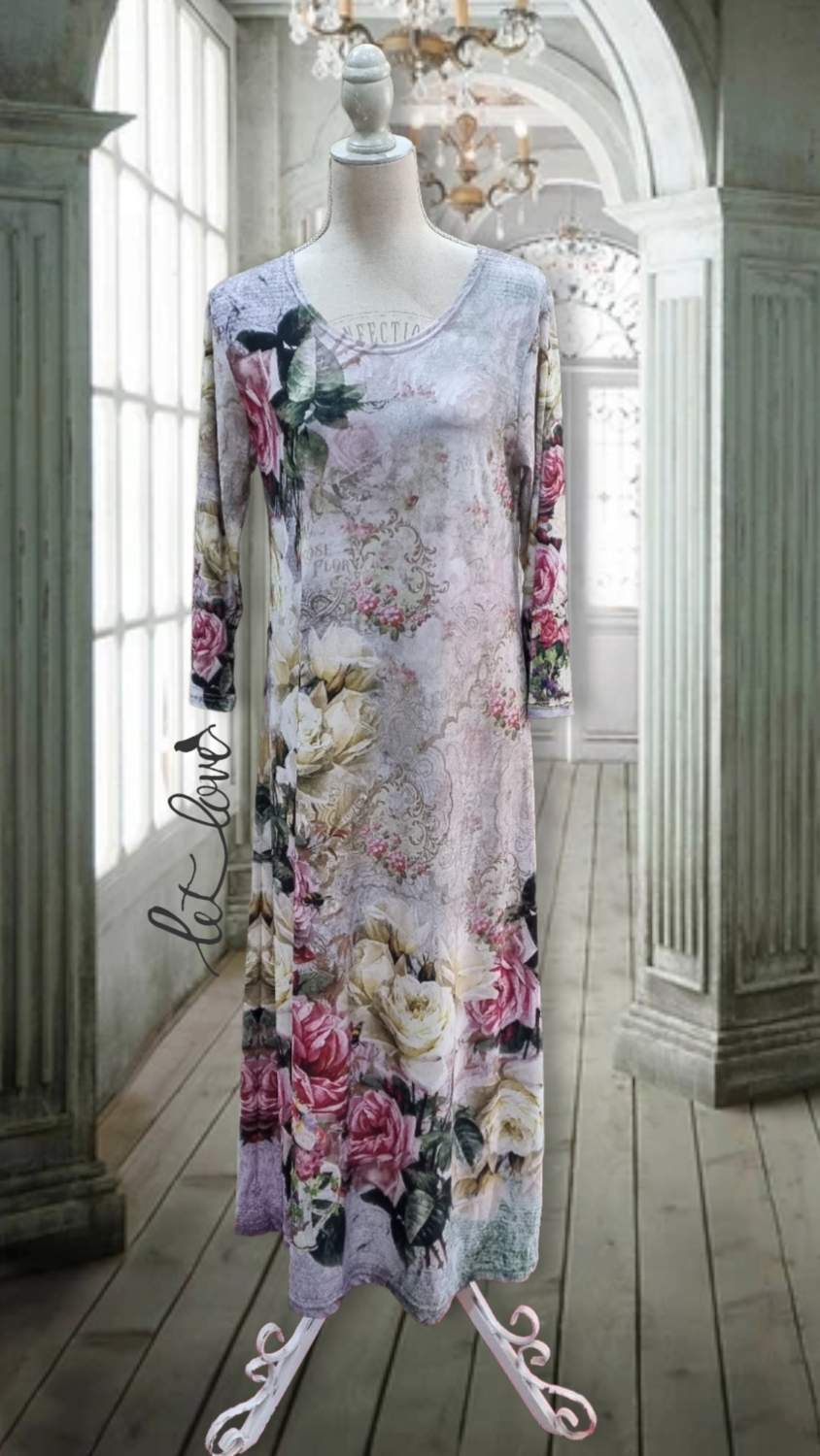 Ankle Length Dress with Sleeves