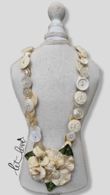 Button &amp; Flower Neckpiece