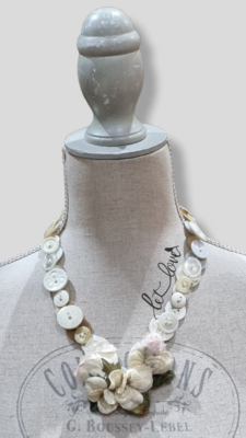 Button &amp; Flower Neckpiece