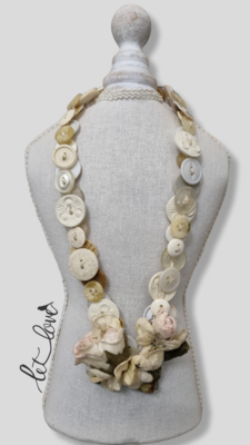 Button &amp; Flower Neckpiece