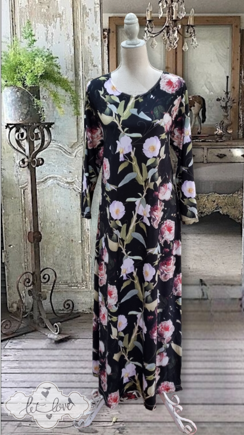 Ankle Length Dress with Sleeves