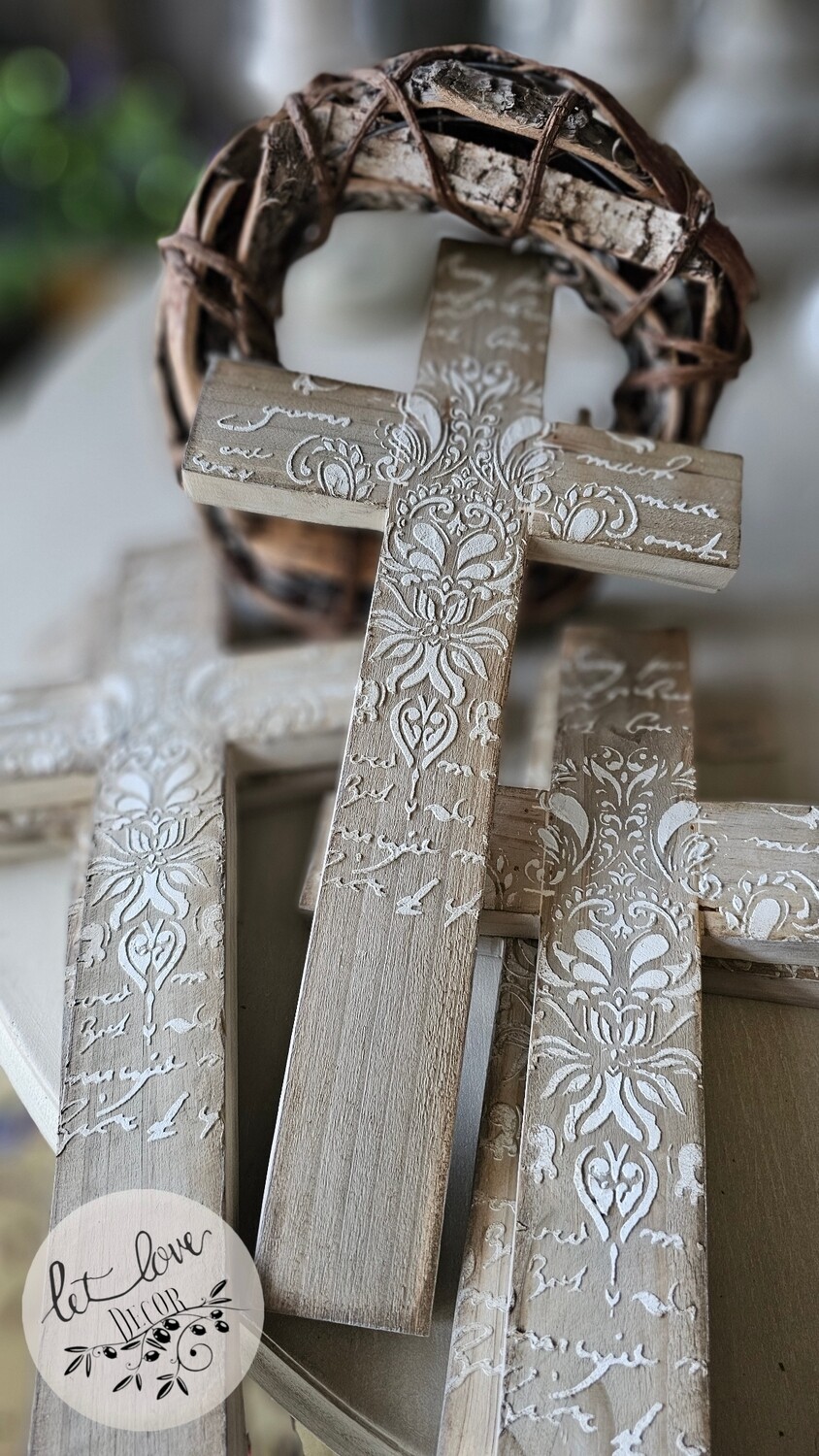 Wooden Cross Embossed Pattern