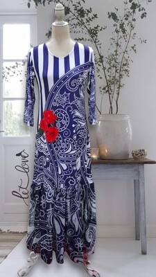 Ruffled Hem Ankle Length Dress