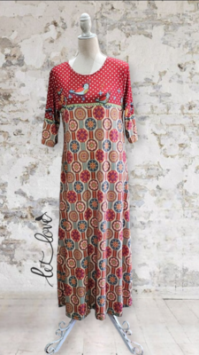 Ankle Length Dress with Sleeves