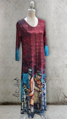 Ankle Length Dress with Sleeves
