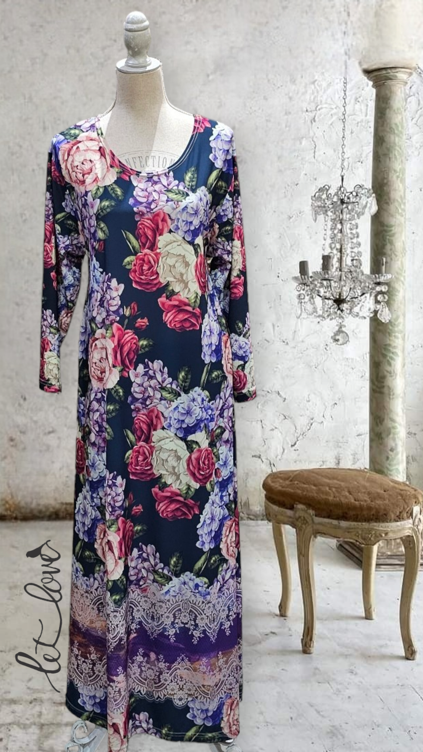 Ankle Length Dress with Sleeves