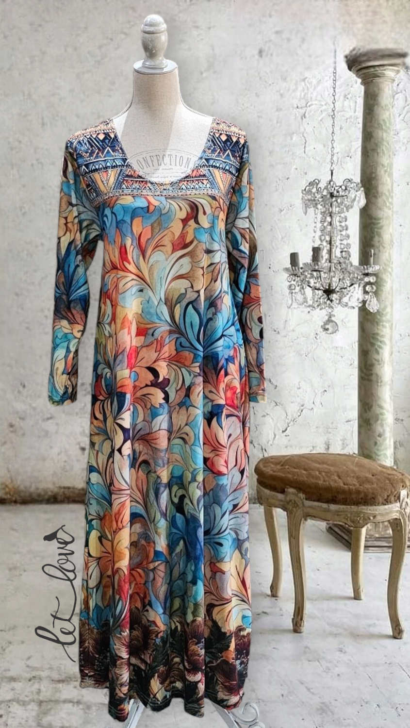 Ankle Length Dress with Sleeves