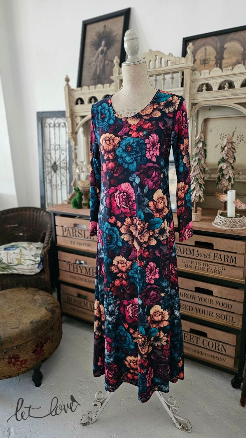 Ankle Length Dress with Sleeves