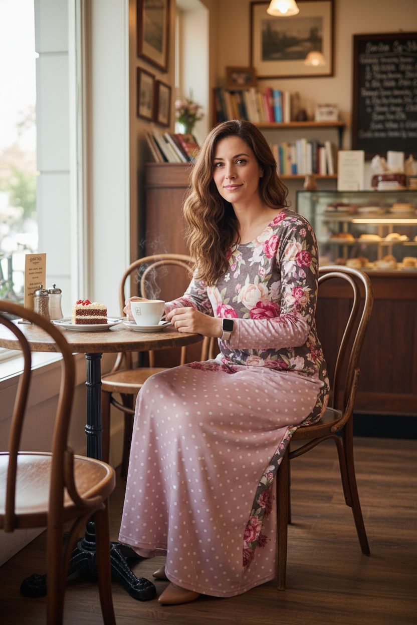 Ankle Length Dress with Sleeves