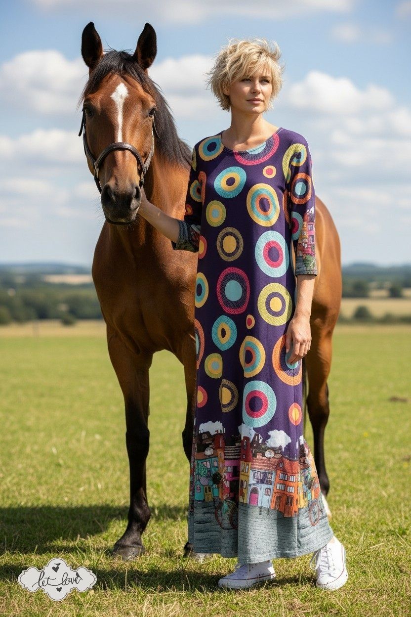 Ankle Length Dress with Sleeves