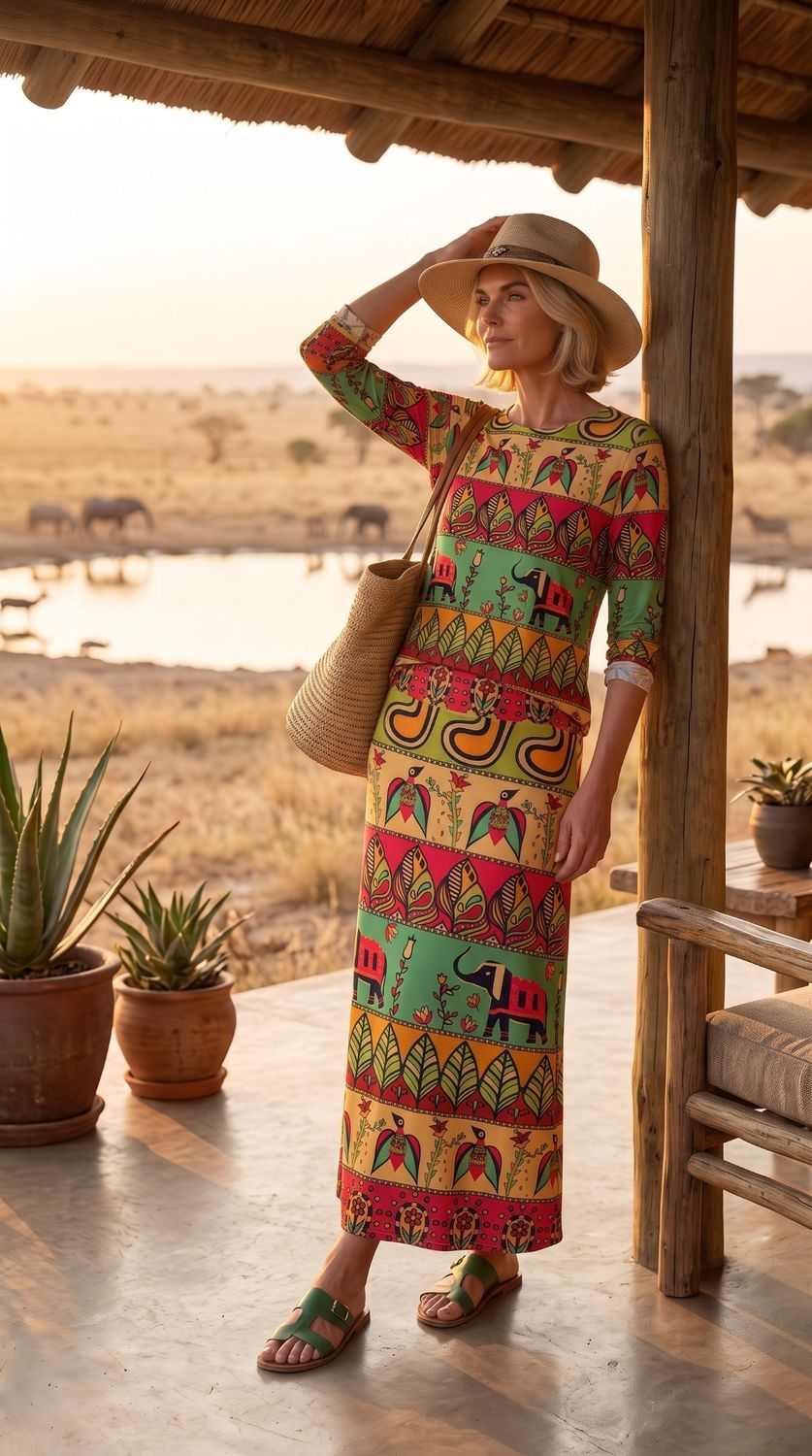 Ankle Length Dress with Sleeves