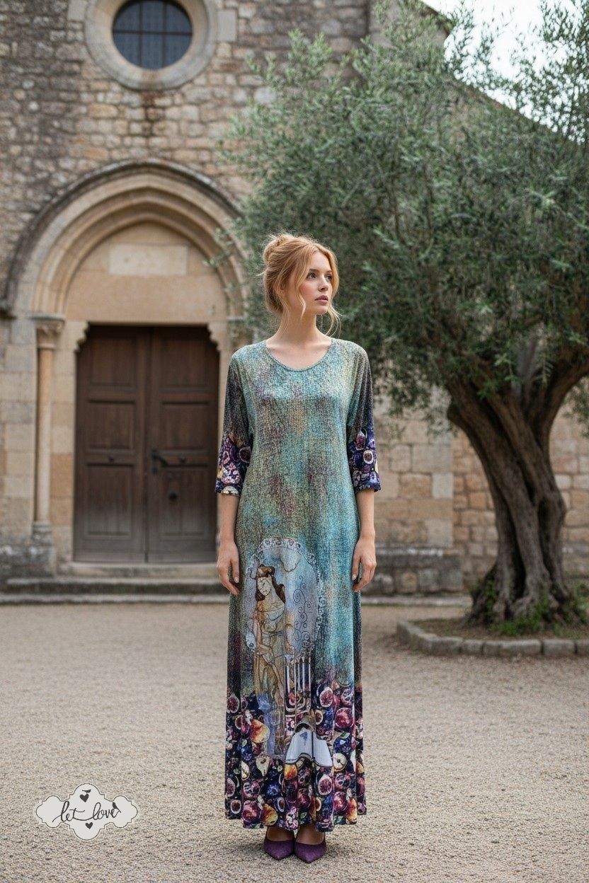 Ankle Length Dress with Sleeves