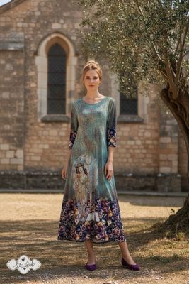 Ankle Length Dress with Sleeves