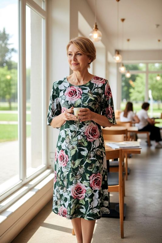 Dress Below the Knee, with Sleeves