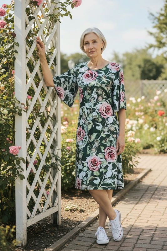Dress Below the Knee, with Sleeves
