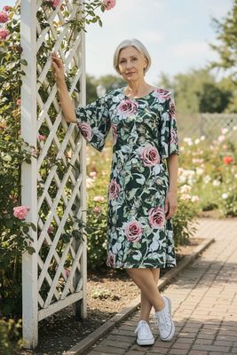 Dress Below the Knee, with Sleeves