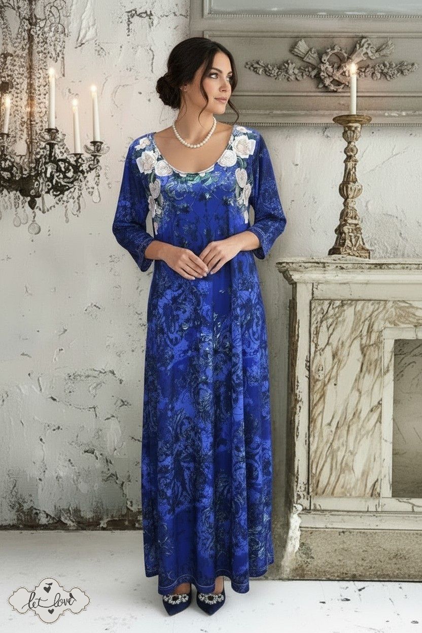 Ankle Length Dress with Sleeves