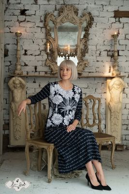 Ankle Length Dress with Sleeves