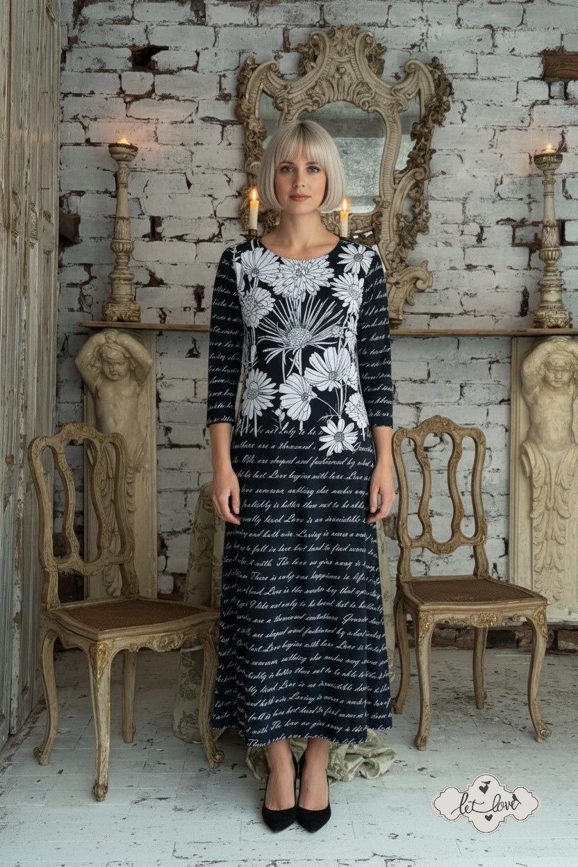 Ankle Length Dress with Sleeves