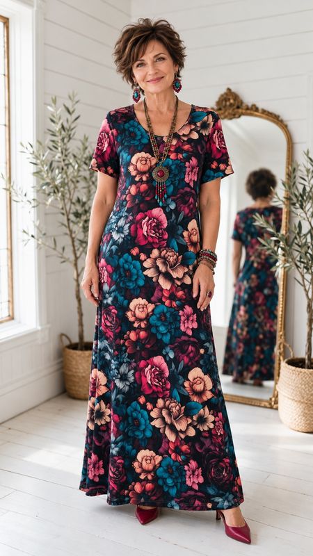 Ankle Length Dress with Sleeves