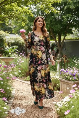 Ankle Length Dress with Sleeves