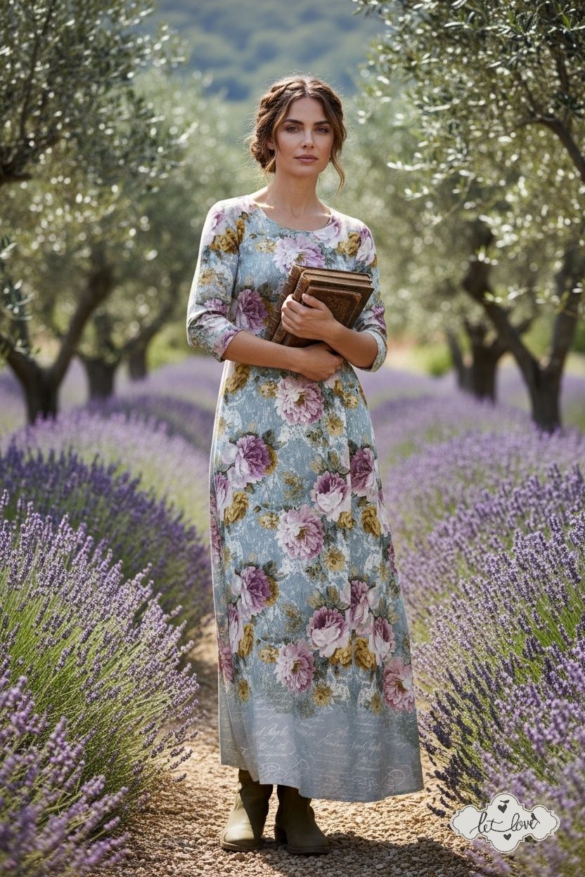 Ankle Length Dress with Sleeves