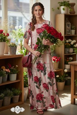 Ankle Length Dress with Sleeves