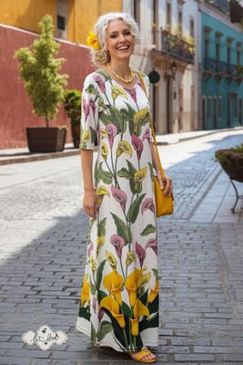 Ankle Length Dress with Sleeves