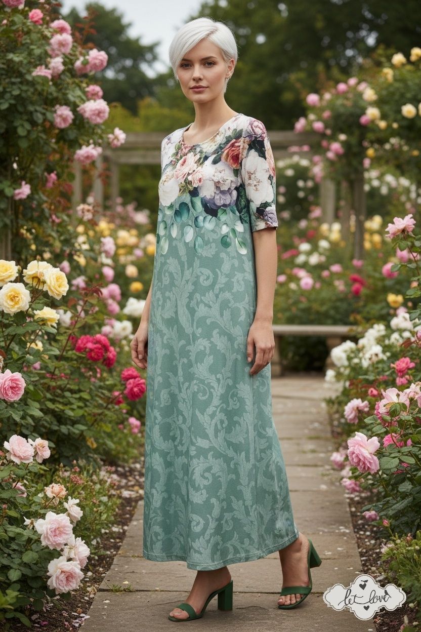 Ankle Length Dress with Sleeves