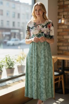 Ankle Length Dress with Sleeves