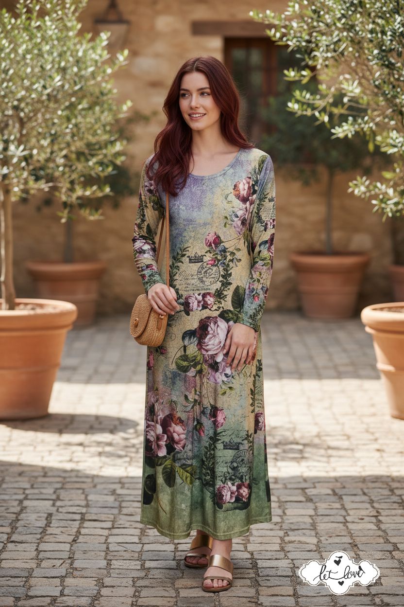 Ankle Length Dress with Sleeves