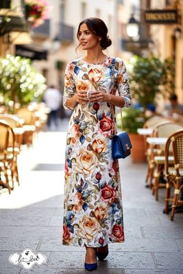 Ankle Length Dress with Sleeves Ankle Length Dress with Sleeves