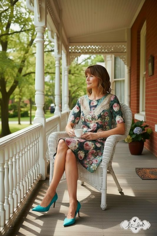 Dress with Sleeves, Below the knee