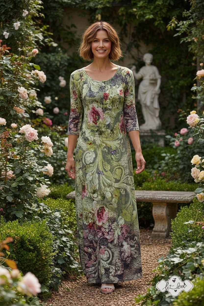 Ankle Length Dress with Sleeves