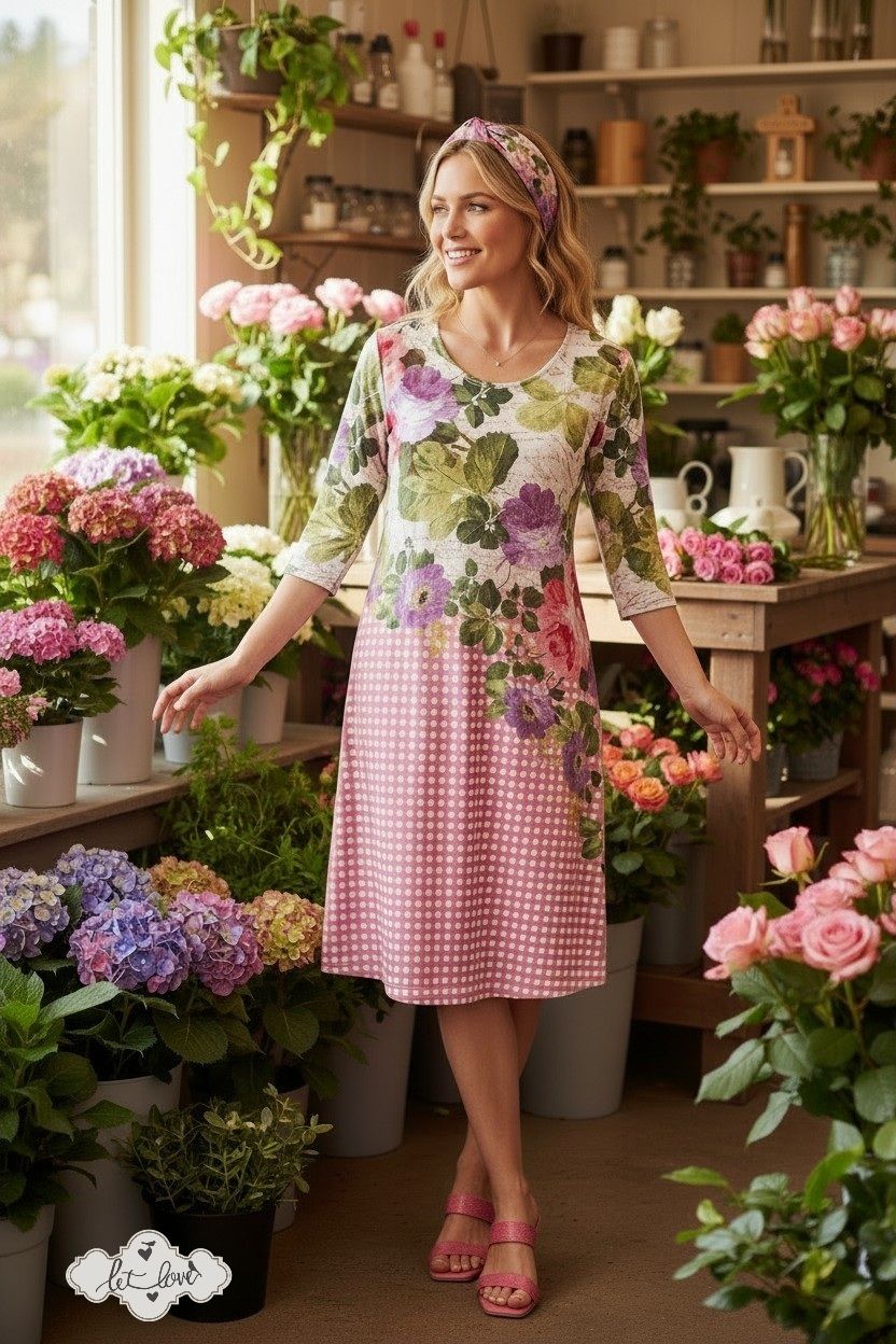 Dress with Sleeves, Below the knee