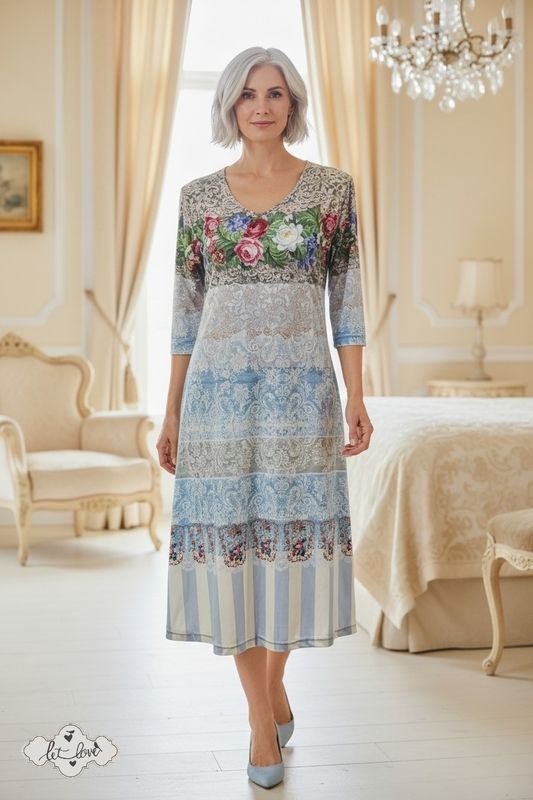 Dress with Sleeves, Below the knee