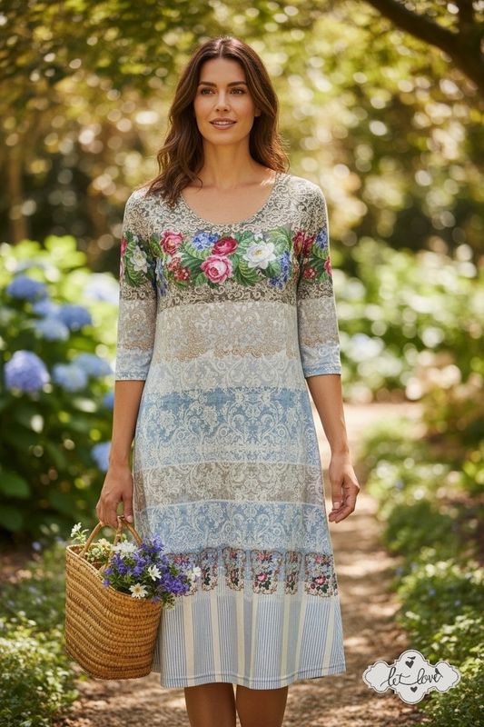Dress with Sleeves, Below the knee