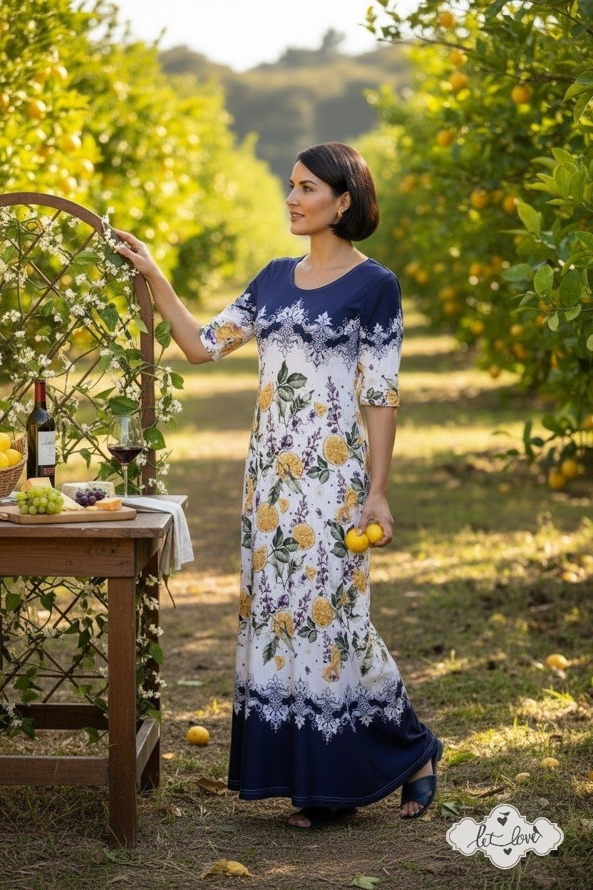 Ankle Length Dress with Sleeves