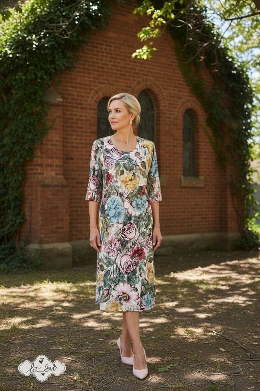 Dress Below the Knee, with Sleeves