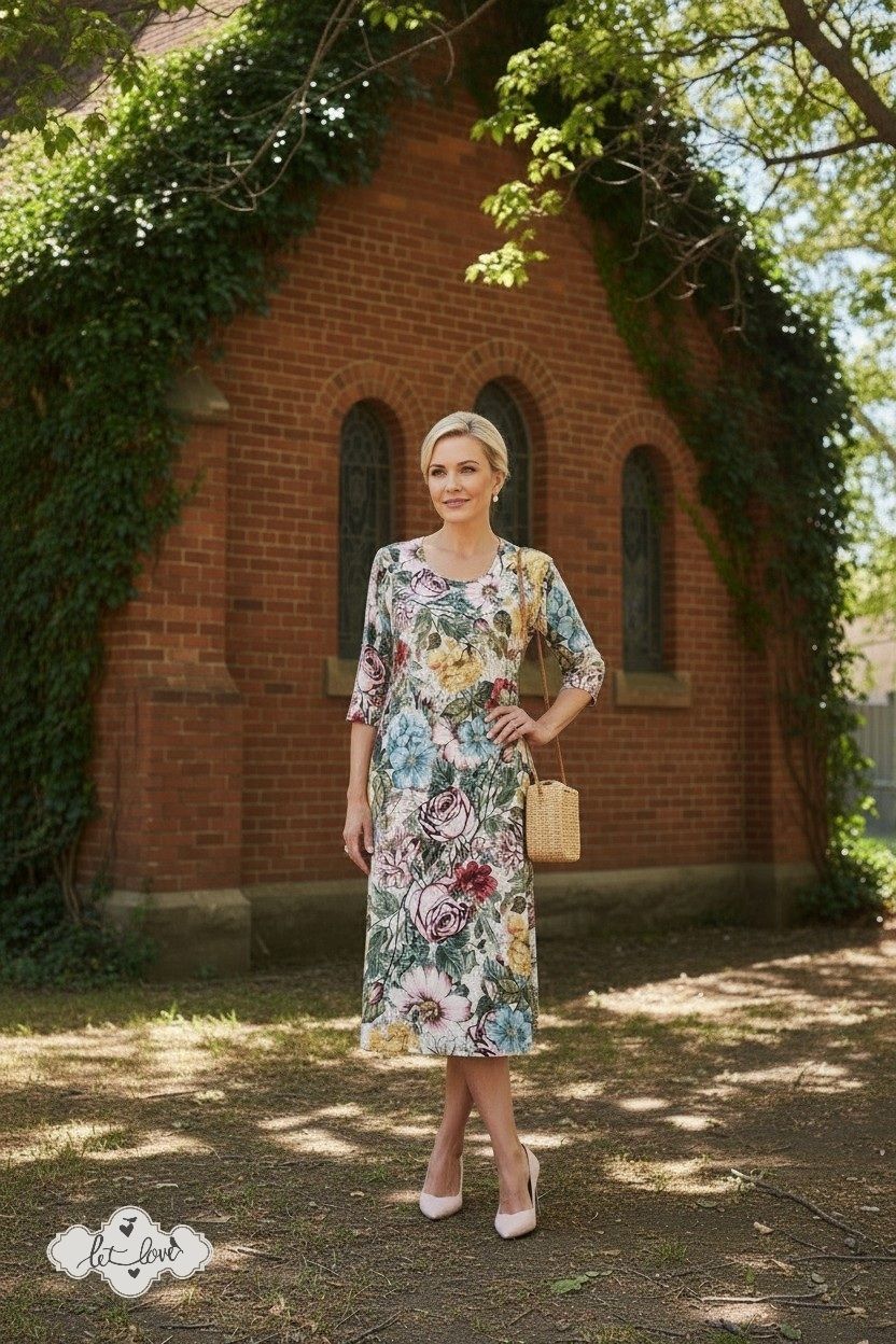 Dress Below the Knee, with Sleeves