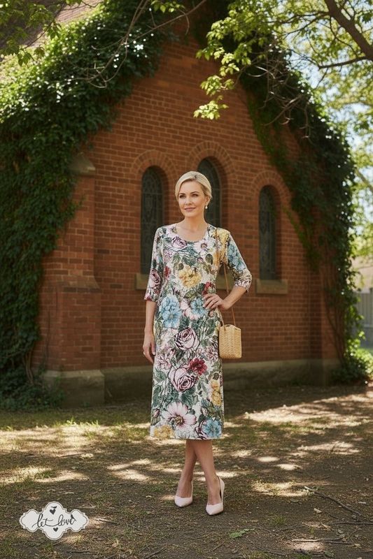 Dress Below the Knee, with Sleeves