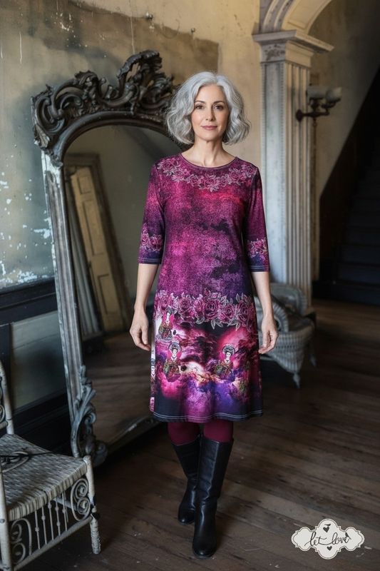 Dress with Sleeves, Below the knee