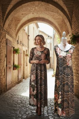 Ankle Length Dress with Sleeves