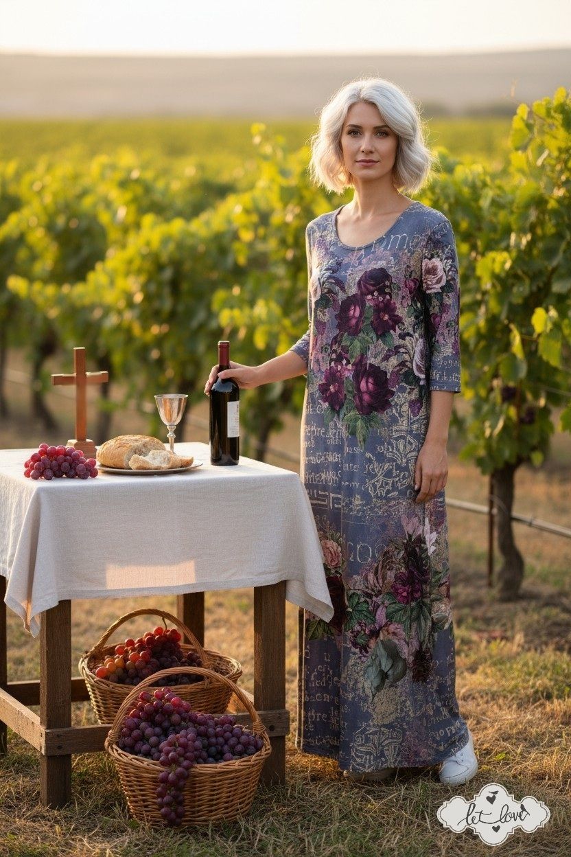 Ankle Length Dress with Sleeves