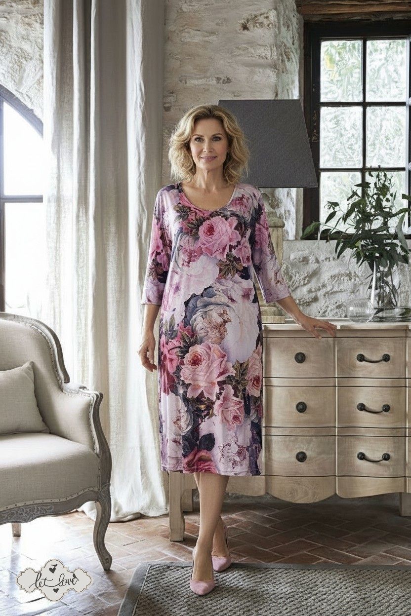 Dress with Sleeves, Below the knee