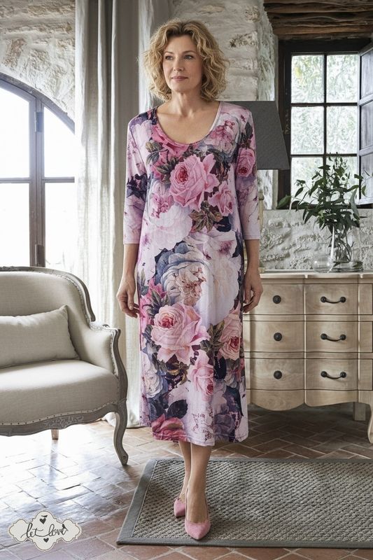 Dress with Sleeves, Below the knee