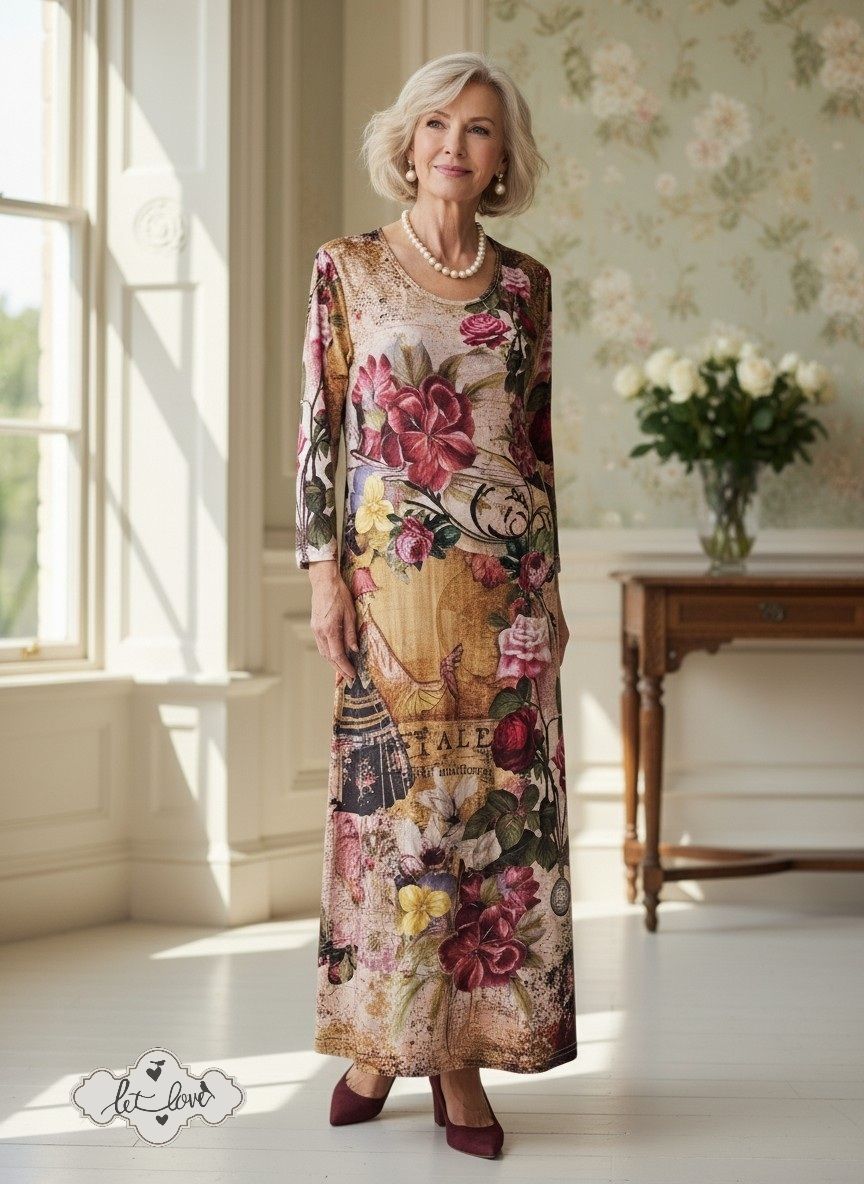 Ankle Length Dress with Sleeves